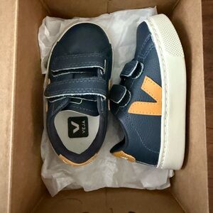 Veja Blue and Orange Velcro Sneakers